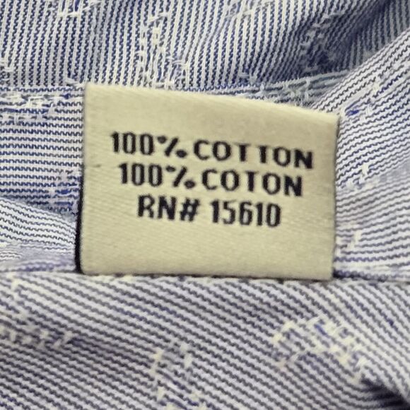 James Campbell XL Mens Shirt Blue Short Sleeve Cotton Casual Button Up - Picture 8 of 12